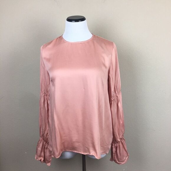 NWT Mustard Seed Silky/Satin Peach Blouse Size S - Picture 1 of 5